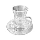 Lead Free Glass Tea Cup & Saucer Set/6 Pcs 41*61*2/61*61 cm