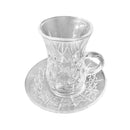 Lead Free Glass Tea Cup & Saucer Set/6 Pcs 41*61*2/61*61 cm