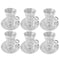 Lead Free Glass Tea Cup with Saucer Set of 6 Pcs 41*61*2/61*61 cm