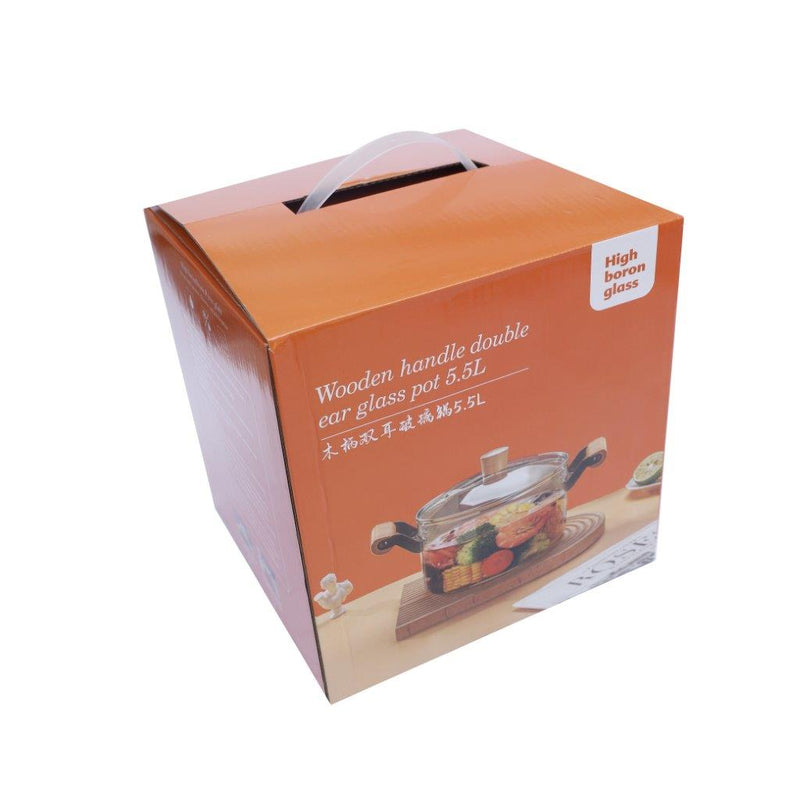 Glass Cooking Pot Casserole 5.5L  cm