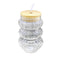 Wooden Lid Striped Glass Jars with Straw 12*6 cm