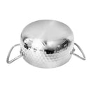 Silver Plated Stainless Steel Hammered Karahi Pot 16 cm
