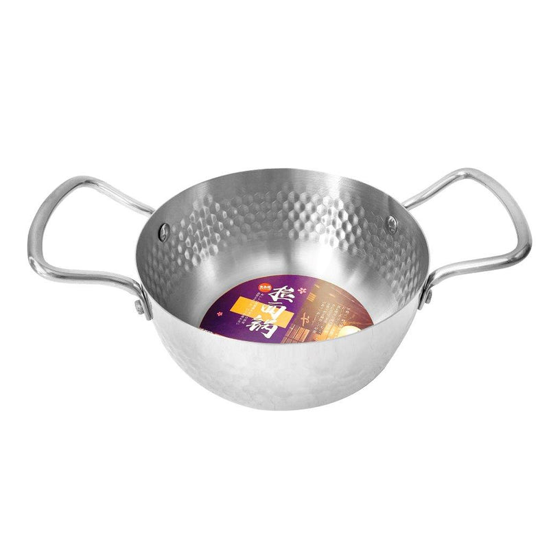 Silver Plated Stainless Steel Hammered Karahi Pot 16 cm