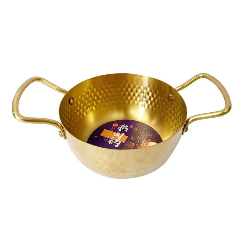 Gold Plated Stainless Steel Hammered Karahi Pot 16 cm