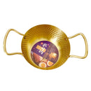 Gold Plated Stainless Steel Hammered Karahi Pot 22 cm