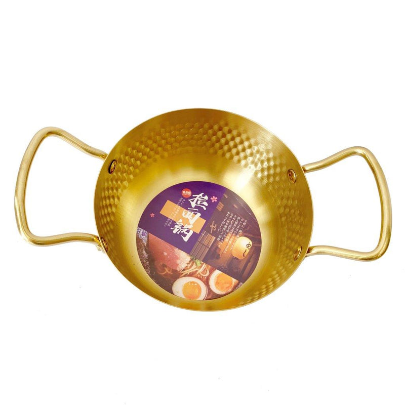 Gold Plated Stainless Steel Hammered Karahi Pot 22 cm
