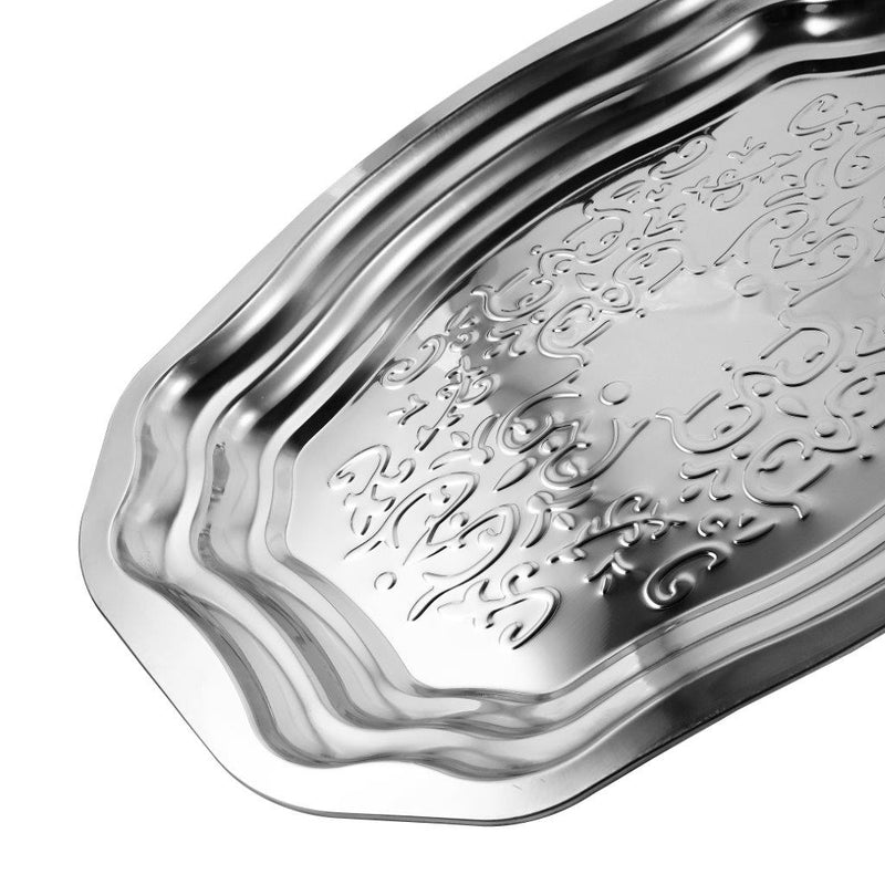 Silver Plated Stainless Steel Serving Tray 50 cm