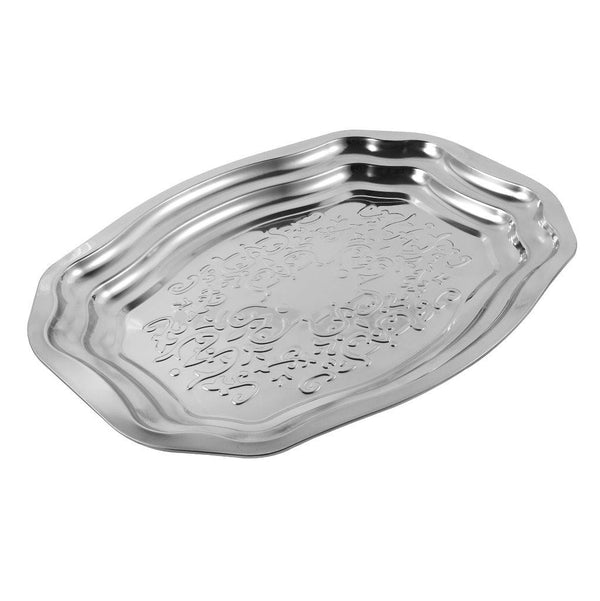 Silver Plated Stainless Steel Serving Tray 60 cm