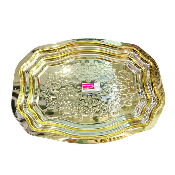Gold Plated Stainless Steel Serving Tray 50 cm