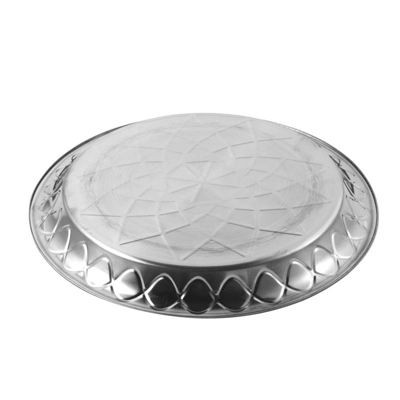 Silver Plated Stainless Steel Round Serving Tray 32 cm
