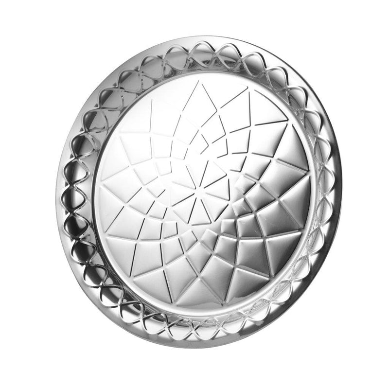 Silver Plated Stainless Steel Round Serving Tray 36 cm