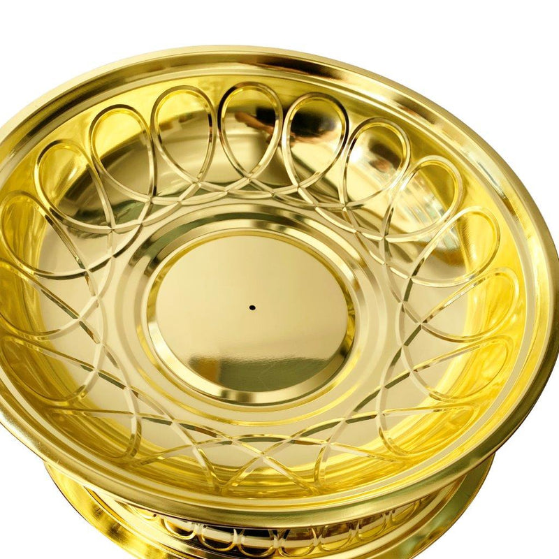 Gold Plated Stainless Steel Biryani Plate with Lid 40 cm