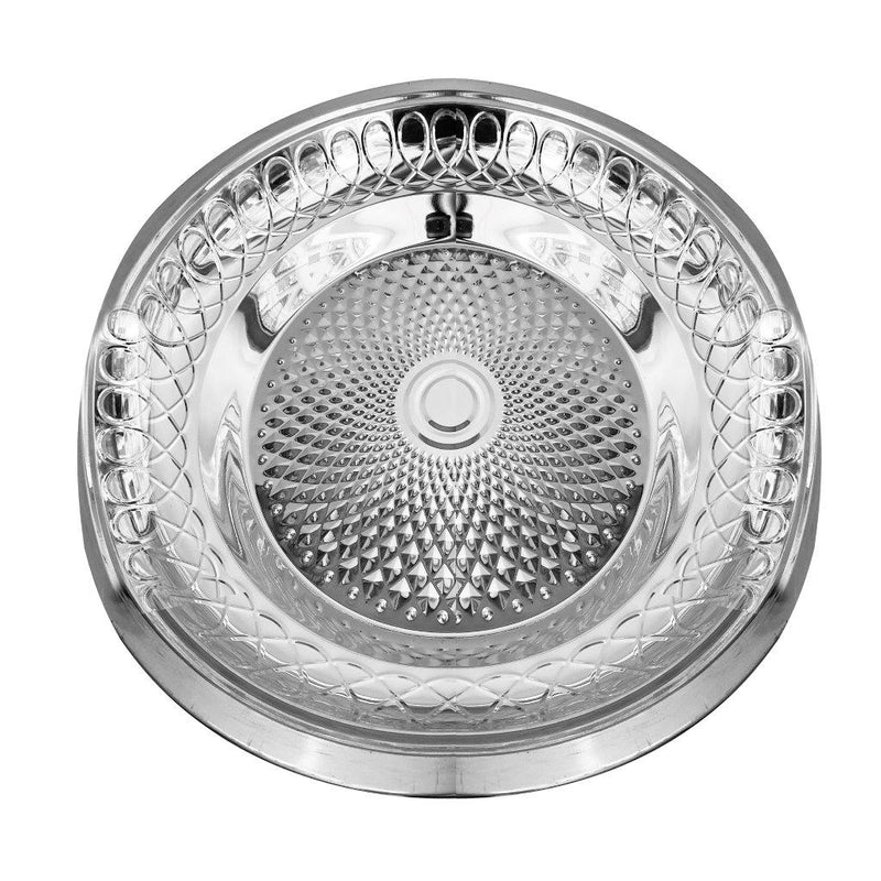 Silver Plated Stainless Steel Biryani Plate with Lid 40 cm