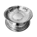 Silver Plated Stainless Steel Biryani Plate with Lid 40 cm