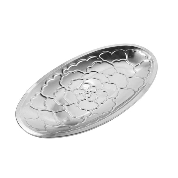 Silver Plated Stainless Steel Oval Serving Plate 45 cm
