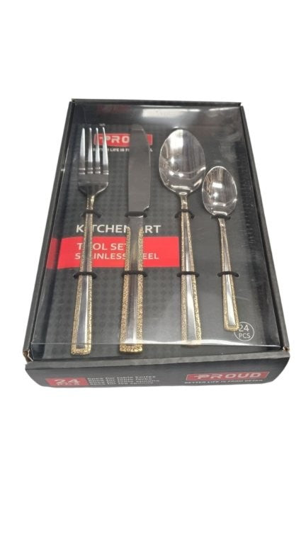 Stainless Steel Complete Kitchen Cutlery Set of 24 Pcs Utensils