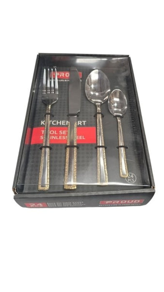 Stainless Steel Complete Kitchen Cutlery Set of 24 Pcs Utensils