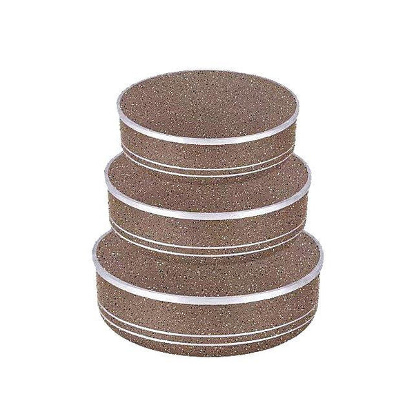 Coffee Non Stick Aluminium Base Round Baking Tray Set of 3 Pcs 30/34/38  cm