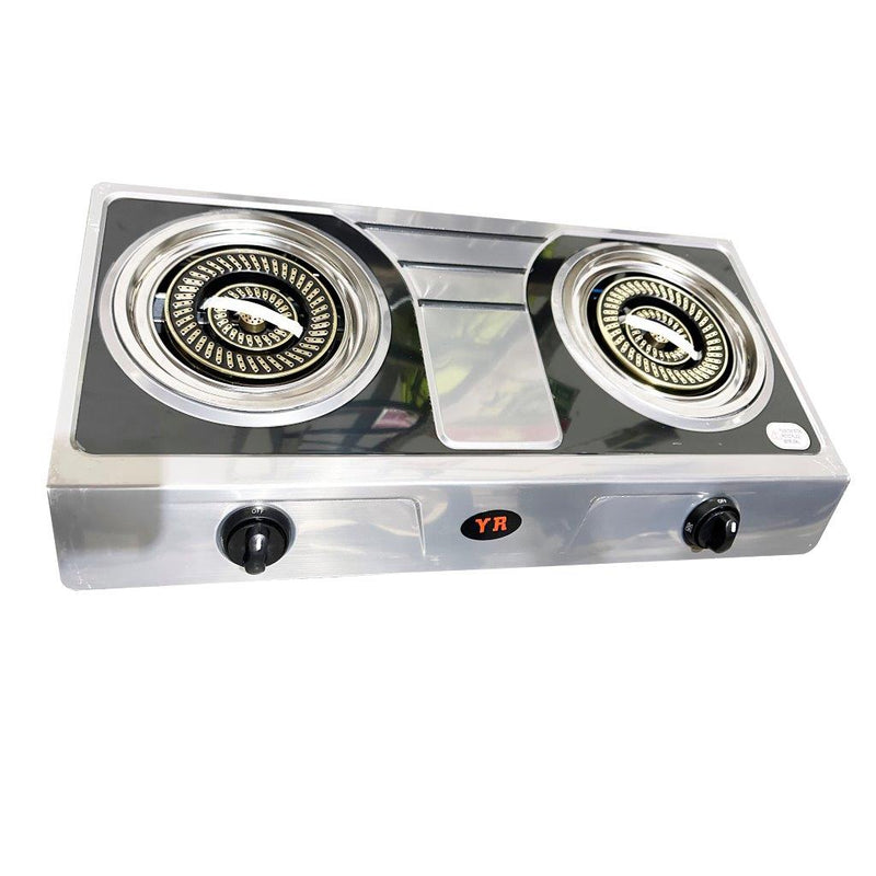 Stainless Steel Gas Stove Double Burner 71*37*8 cm