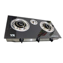 Tempered Glass Gas Stove Double Burner 71*38*7 cm