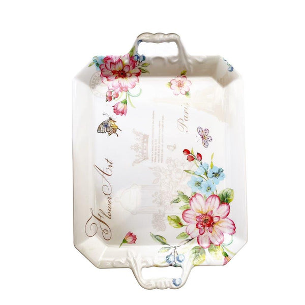 High Quality Marble Pattern Rectangular Melamine Serving Tray 39*28 cm