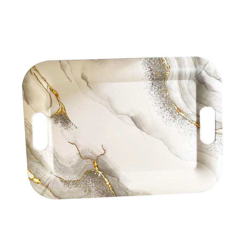 High Quality Marble Pattern Rectangular Melamine Serving Tray 51*37 cm
