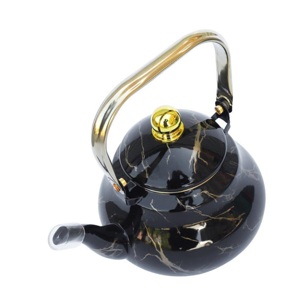 Black Abstract Enamel Stovetop Tea Pot Kettle 2.0L cm