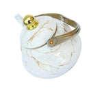 White Abstract Enamel Stovetop Tea Pot Kettle 1.5L cm