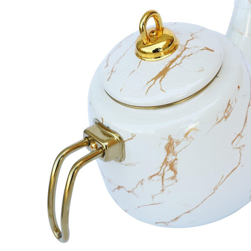 Mix Color Abstract Design Enamel Double Tea Pot Set ** 2.2+1L