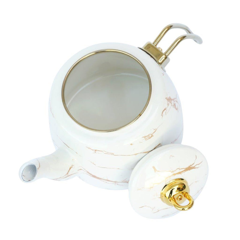 Mix Color Abstract Design Enamel Double Tea Pot Set ** 2.2+1L