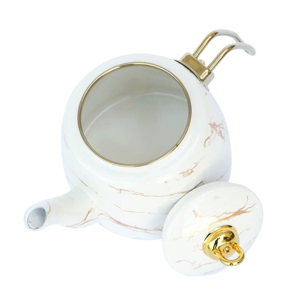 Mix Color Abstract Design Enamel Double Tea Pot Set ** 2.2+1L