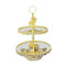Deco Gold Metal and Glass 2 Tier Cake Stand 25*30*45 cm