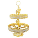 Gold Metal  2 Tier Metal Craft Fruit and Candy Basket