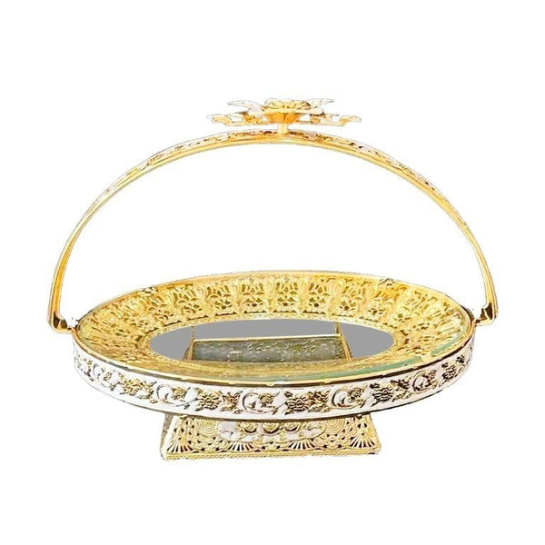 Gold Metal Craft Fruit and Candy Basket