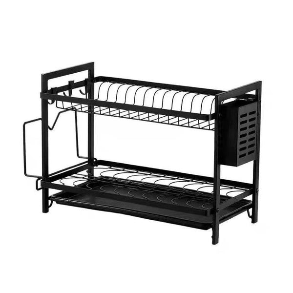 Black Metal Dish Rack Cutlery Holder 52.5*24*34 cm
