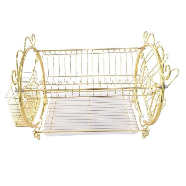 Gold Metal Dish Rack Cutlery Holder 42*30.5*37 cm