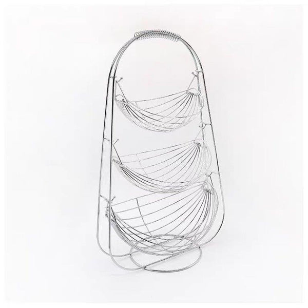 Silver Metal Multi Layer Swing Fruit Basket 35*27*56 cm
