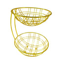Gold Metal 2 Tier Metal Craft Fruit Basket 26*26*33 cm