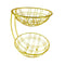 Gold Metal  2 Tier Metal Craft Fruit Basket 26*26*33 cm