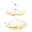 Gold Metal Multi Layer Swing Fruit Basket 27.5*27.5*35 cm