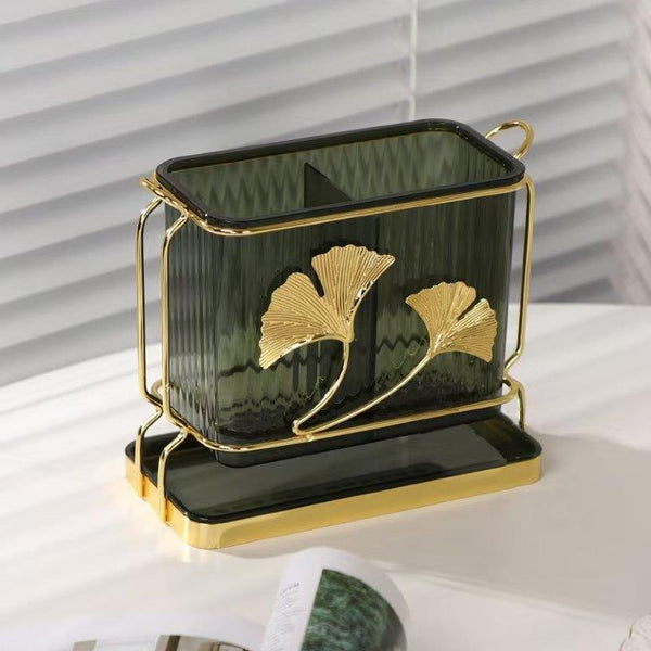 Gold Metal Spoon and Chopstick Holder Cutlery Holder 19*9*16 cm