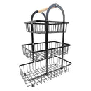 Kitchen Accessories Black Metal Multi Layer Swing Fruit Basket 32*17*42 cm