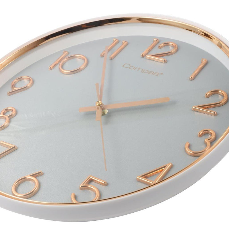 Minimalist Design Light Grey Round Analog Wall Clock 33 cm