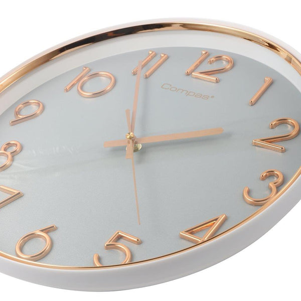 Minimalist Design Light Grey Round Analog Wall Clock 33 cm