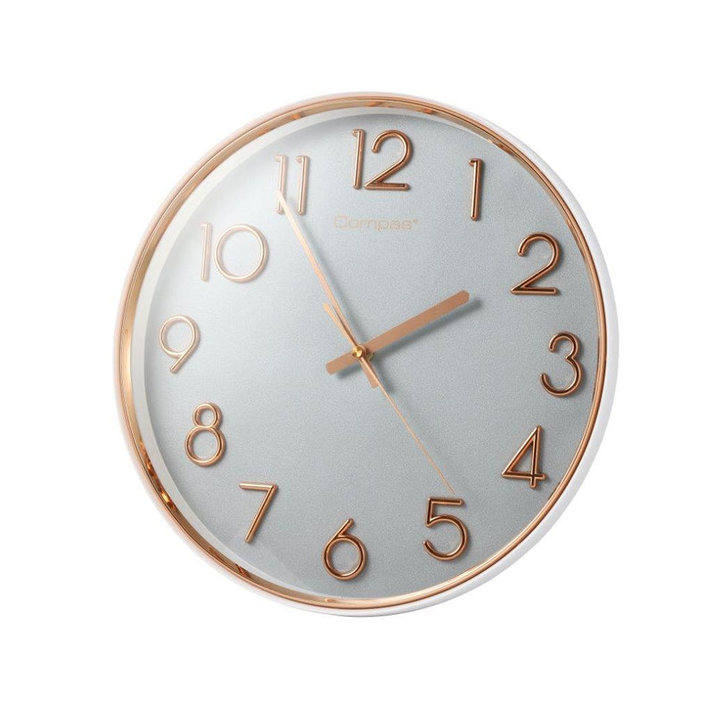 Minimalist Design Light Grey Round Analog Wall Clock 33 cm