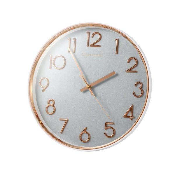 Minimalist Design Light Grey Round Analog Wall Clock 33 cm