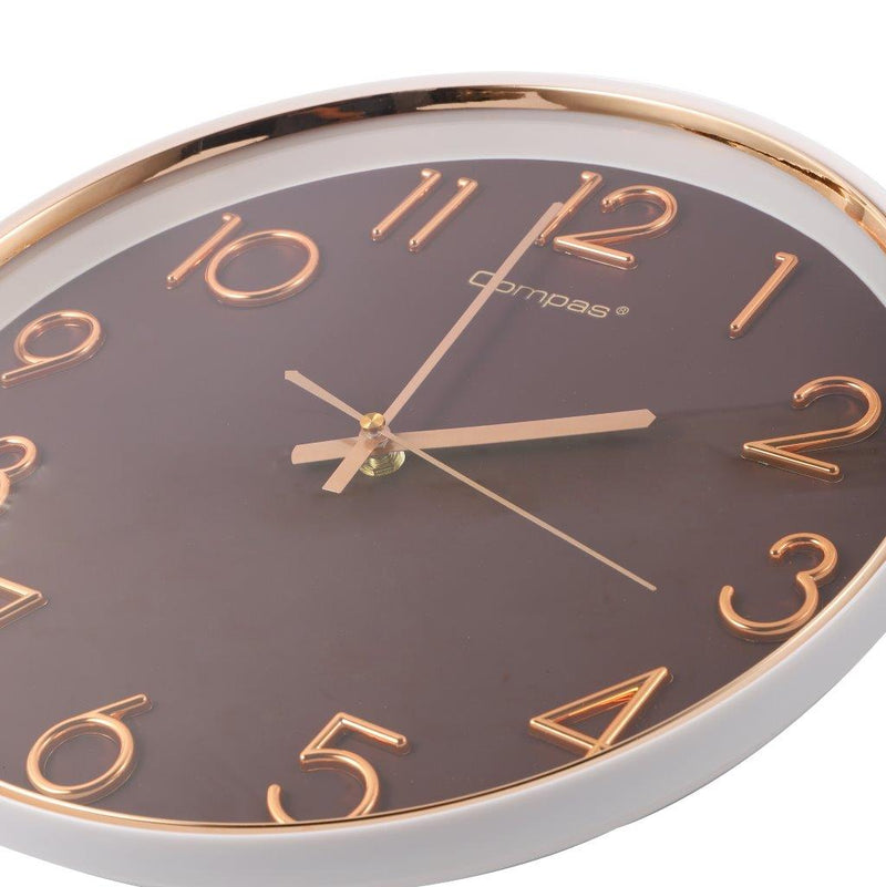Minimalist Design Coffee Round Analog Wall Clock 33 cm