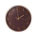 Minimalist Design Coffee Round Analog Wall Clock 33 cm