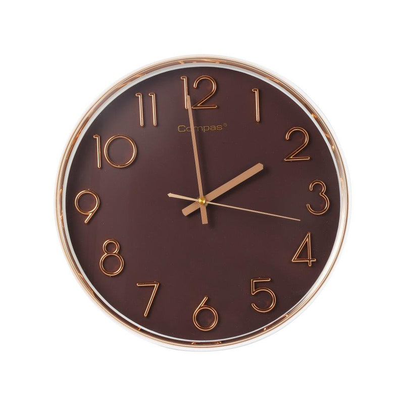 Minimalist Design Coffee Round Analog Wall Clock 33 cm