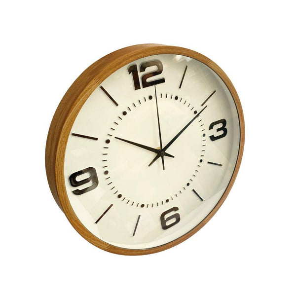 Minimalist Design Timber Round Analog Wall Clock 25*35 cm